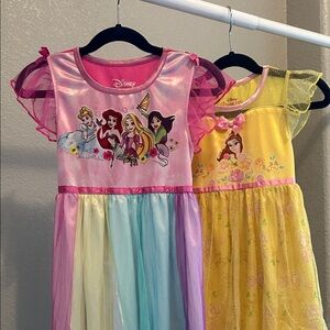 Disney Princess Pink and Yellow Nightgown Duo size 6 and XS